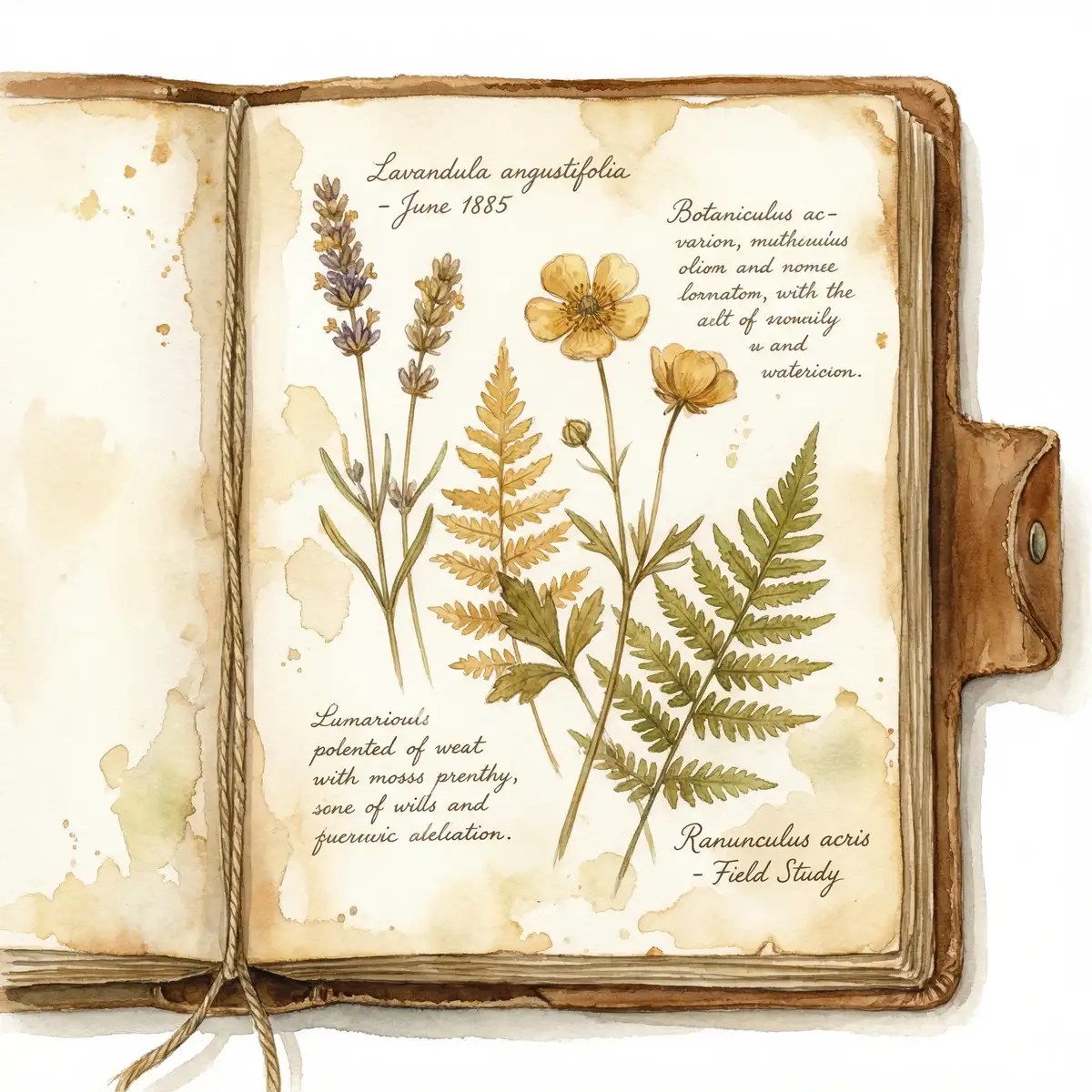 植物标本手账作品 - 探花