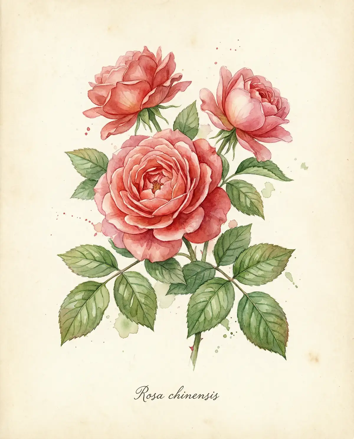 月季水彩教程 - 探花